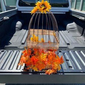 Fall bird cage wedding card holder